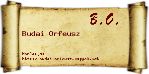 Budai Orfeusz névjegykártya