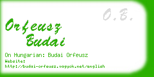 orfeusz budai business card